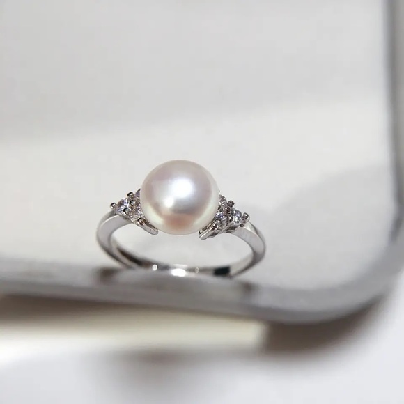 Authentic Freshwater Ring Silver (Adjustable) - Picture 1 of 5